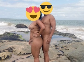 Tirou fotos da esposa pelada na praia